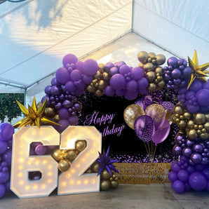 Mocsicka Purple Dots and Balloons Happy Birthday Background-Mocsicka Party