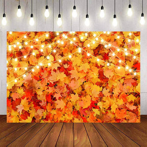 Mocsicka Maple Leaf and Glowing Dots Photo Backdrop-Mocsicka Party