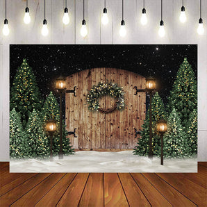 Mocsicka Merry Christmas Wood Door Photo Background-Mocsicka Party
