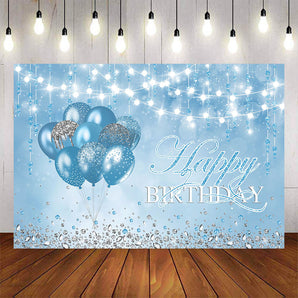 Mocsicka Diamonds and Balloons Happy Birthday Backdrop-Mocsicka Party