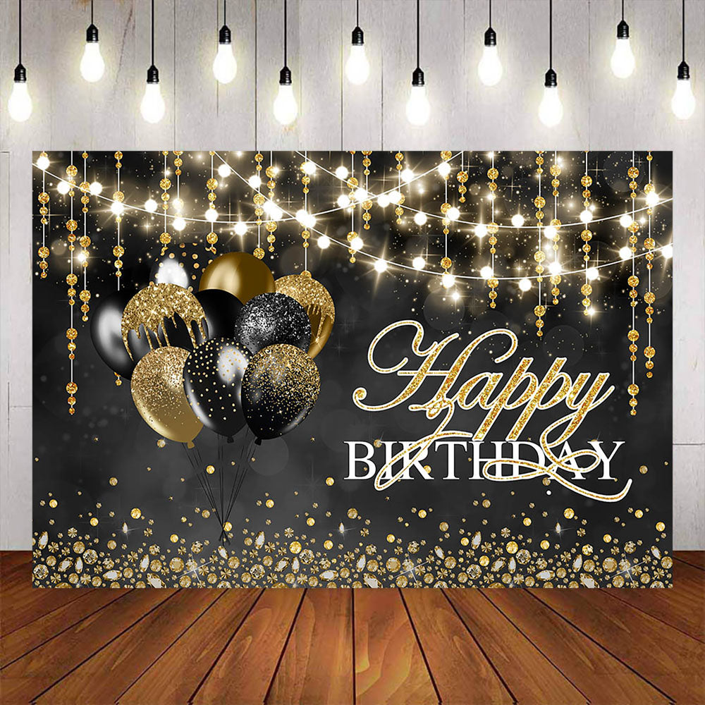 Mocsicka Diamonds and Balloons Happy Birthday Background-Mocsicka Party