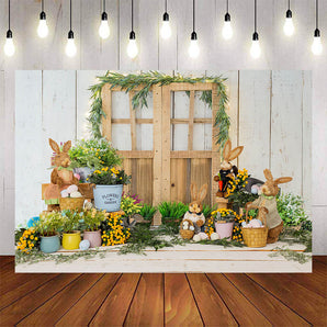 Mocsicka Easter Eggs and Rabits Photo Backdrop-Mocsicka Party