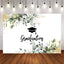 Mocsicka Green Leaves Golden Dots Graduation Backdrop-Mocsicka Party