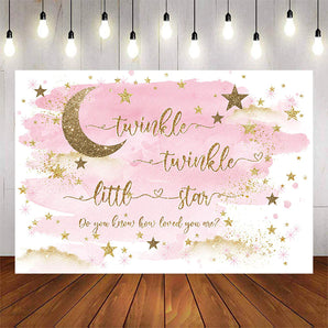 Mocsicka Twinkle Twinkle Little Star Baby Shower Party Background and Balloon kit