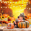 Mocsicka Pumpkin and Maple Leaf Autumn Backdrop-Mocsicka Party